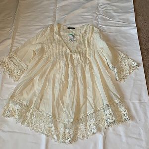Tunic, summer lace. Ivory size small
